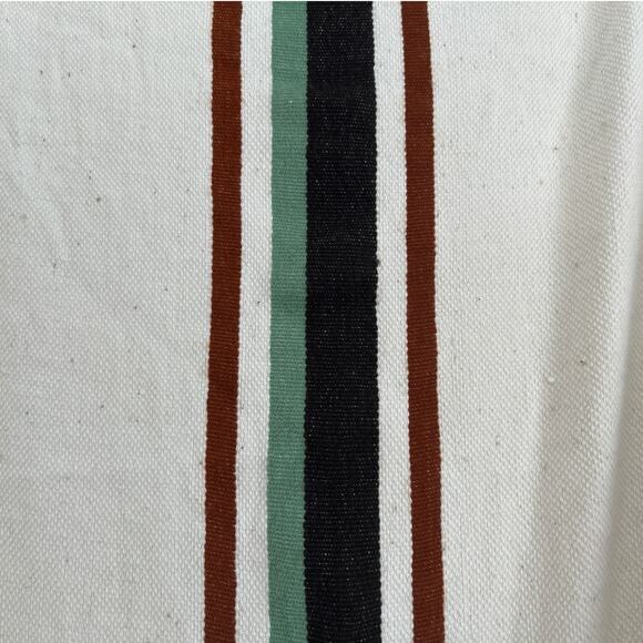 NWOT Lemlem Cream Striped Scarf Shawl Wrap with Suede Tie – 27” x 84” - Picture 4 of 6